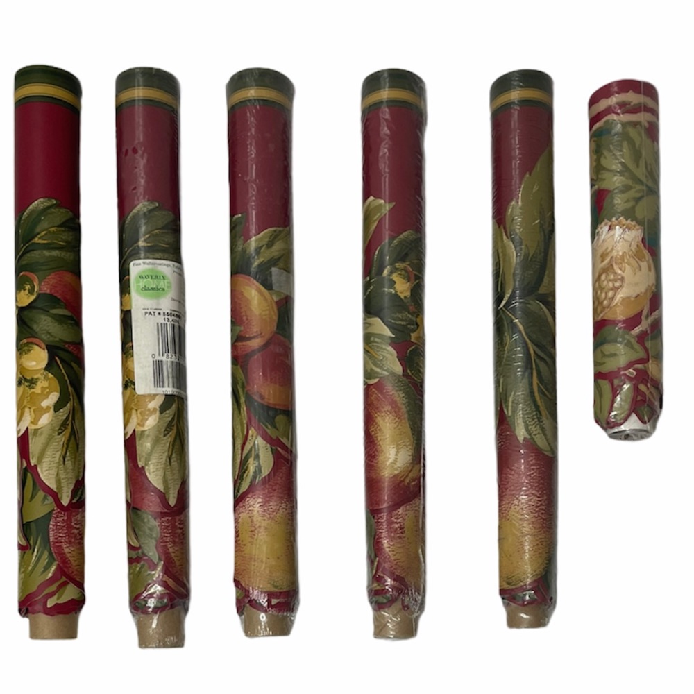Waverly Wall Border Fruit Floral Pattern #5504861 Flowers Home Decor Burgundy - Picture 9 of 10